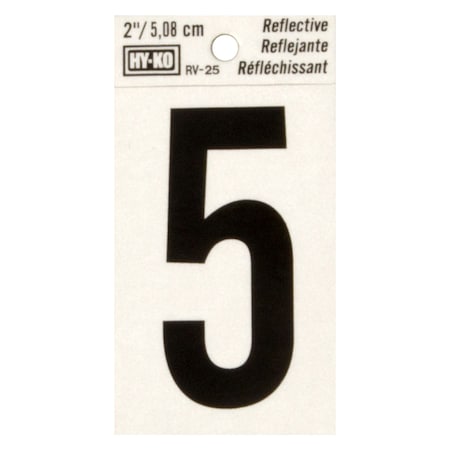 Hy-Ko 2In Reflective Number 5, 10PK B00407